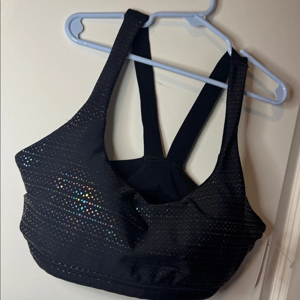 Spanx NWT women’s low impact metallic‎ mist sports bra XS black
